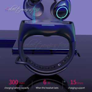 HM50 TWS BT 5.0 Earphone Wireless Portable Wristband Headset w/ Charging Box