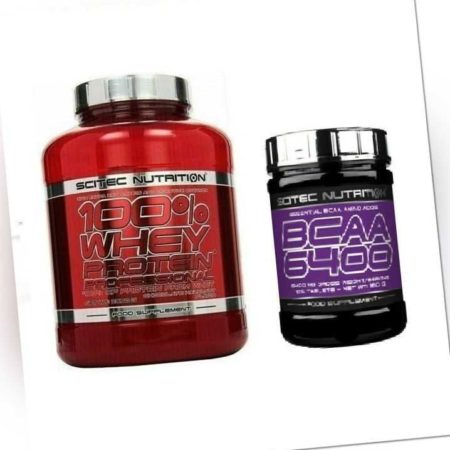 Scitec Nutrition 100% Whey Protein Professional 2350g u BCAA 6400 125 Tab im Set