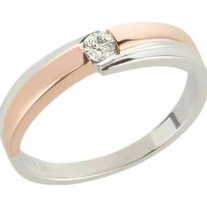 Goldring 375 Gold Diamant Ring Rosegold Weißgold bicolor Brillant Verlobungsring