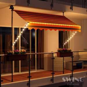 LED - Markise mit Kurbel Klemmmarkise Balkonmarkise Sonnenschutz Terrasse Balkon