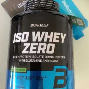 (19,78€/kg) BioTech USA ISO Whey Zero 2270g Protein Drink Powder+Bonus 2 Shaker