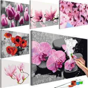 BLUMEN Malen nach Zahlen Erwachsene Wandbild Malset 60x40 n-A-0388-d-a