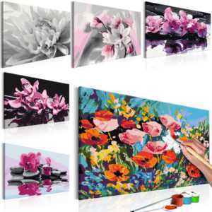 BLUMEN Malen nach Zahlen Erwachsene Wandbild Malset 60x40 n-A-0232-d-a