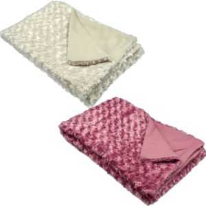 Fleecedecke Rosenmuster 130x160cm Deko Decke Kuscheldecke