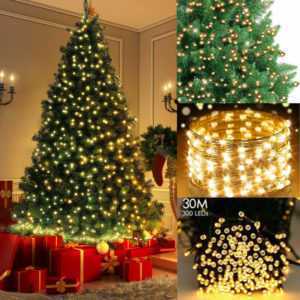 210cm Weihnachtsbaum + Fernbedienung Lichterkette Beleuchteter Baum Tannenbaum