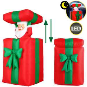 monzana Weihnachtsmann 152cm LED beleuchtet aufblasbar Weihnachten Geschenk Deko