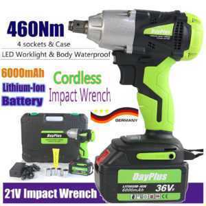 21V Akku Schlagschrauber 1/2'' mit 6.0AH Akkus + LADEGERÄT + NÜSSE + KOFFER