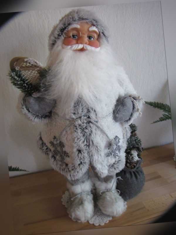 Weihnachtsmann 60 cm Weihnachtsdeko Nikolaus Weihnachten Santa Claus Schneeflock