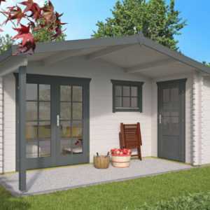 34 mm Gartenhaus 530x450 cm + Dachschindeln Gerätehaus Schuppen Holzhaus Holz