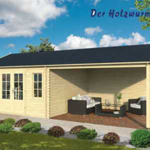 44 mm Gartenhaus ca. 800x400 cm Blockhütte Schuppen Gerätehaus Holzhaus Hütte
