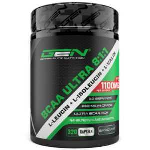 BCAA Ultra 8:1:1 = 320 Kapseln á 1100mg Hochdosiert - Leucin + Isoleucin + Valin