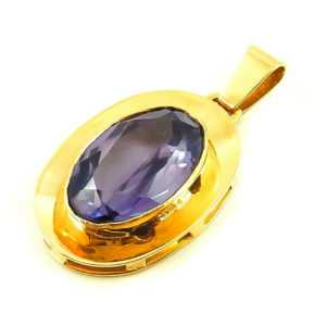 ovaler Anhänger in Gold 585 mit Amethyst  (D1523)
