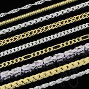 ECHTE 333 gelb GOLD KETTE oder 925 SILBER KETTE HERREN DAMEN HALSKETTE COLLIER