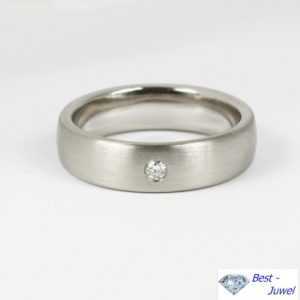 Klassischer Bandring, Verlobungsring, Brillant 0,05 Carat, Platin 600/; UVP 730