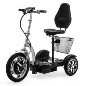 3 Rad Elektromobilität Roller Seniorenmobil Dreirad mit korb Silber VELECO ZT16