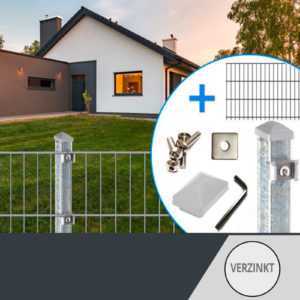 Doppelstabmattenzaun Gartenzaun Gittermatten Zaun H 830mm bis 2030mm verzinkt