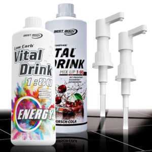 13,50€ /Ltr. Best Body Low Carb Vital Drink 2 x 1 Liter Getränkesirup + 2 Pumpen