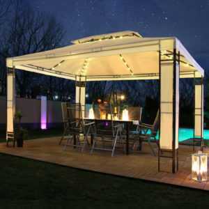 Pavillon 3x4m mit LED Beleuchtung Garten Pavilon Partyzelt Designer Pavillion