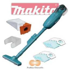 Makita 18V Akku-Staubsauger DCL182Z DCL 182 Z inkl. 10 Papierfilter + Wandhalter