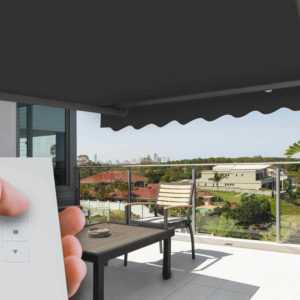 Gelenkarmmarkise elektrisch Sonnenschutz Sichtschutz Fernbedienung 300/350 x 250