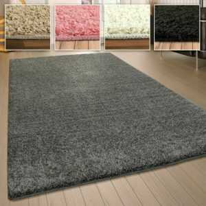 Hochflor Teppich Waschbar Shaggy Rutschfest Uni In versch. Farben u. Grössen