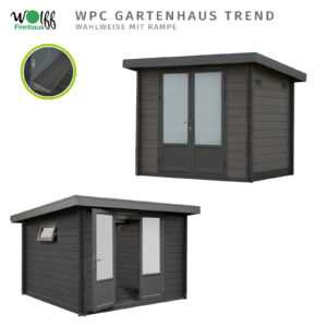 Wolff Finnhaus WPC Gartenhaus 28mm Gerätehaus Pultdach Geräteschuppen Schuppen