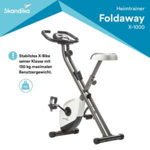 skandika Foldaway X-1000 Fitnessbike zusammenklappbar weiß Handpulssensoren NEU