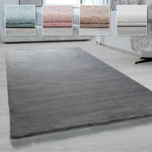 Hochflor-Teppich Shaggy-Teppich Wohnzimmer Weich Uni Versch. Größen und Farben