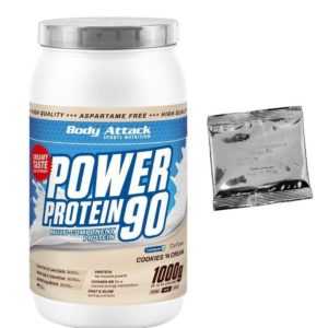 (25,90 Euro/Kg) Body Attack Power Protein 90 1000g 1Kg  + Produktprobe gratis