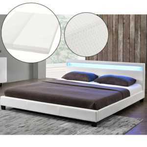 Polsterbett Kunstleder Doppelbett LED Bettgestell Matratze 140x200cm ArtLife®