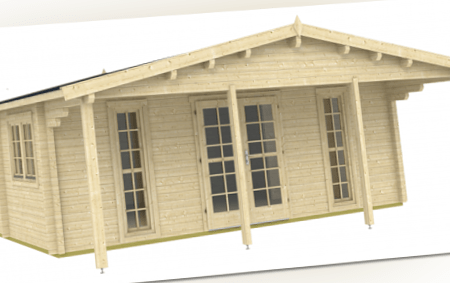 Premium Gartenhaus Wochenendhaus Burgos 70 Iso Größe 5,95 x 5,95 m Vereinshaus