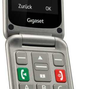 Gigaset GL590 Titan silber mit Ladeschale, Klapp-Handy BRANDNEU