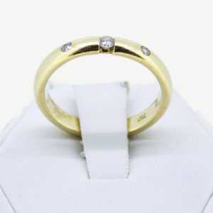 Ring Diamantring 750er 18 K Gelb-Gold Diamanten Brillanten 0,13 ct