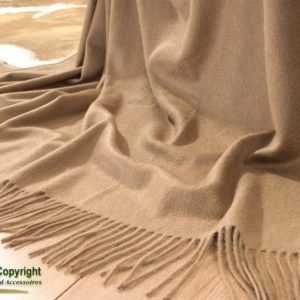 100% Kamelhaar - Plaid mit Wasserglanz-Veredelung, edle Wolldecke
