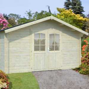 34 mm Gartenhaus Bremen EF+ Einzelfenster Gerätehaus Holz Gartenhäuser Blockhaus