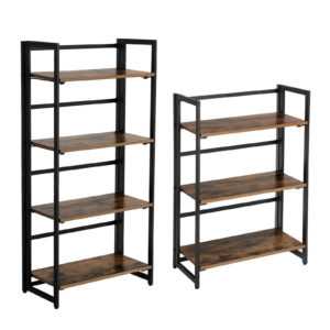 Bücherregal Wandregal Standregal Eckregal Vintage Regal mit 3/4 Ablagen Schrank