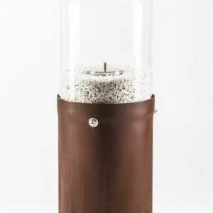 Bio-Ethanol Tisch-Kamin Glasfeuer Innen Außen Feuerstelle 84 cm Corten Edelstahl