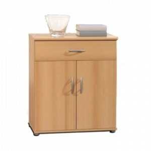 Kommode Schrank Buche 2 Türen 1 Schublade Sideboard Wohnzimmer 60cm