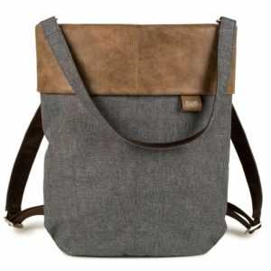 zwei Olli OR12 Rucksack Umhängetasche Tasche Stone Grau Braun Damen Herren