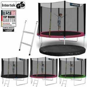 KINETIC SPORTS Trampolin Gartentrampolin mit Netz Leiter Regenplane SET Farbwahl