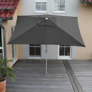 Alu Sonnenschirm, Gartenschirm H23, 2x3m rechteckig rostfrei anthrazit