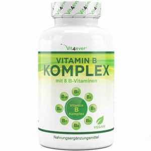 Vitamin B Komplex 500 Tabletten (vegan) B1 B2 B3 B5 B12 + Biotin + Folsäure