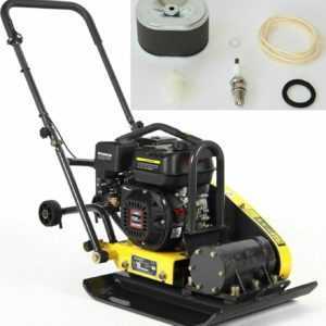 Rüttelplatte - BAUMAX - VP16/46P - Profi Set mit PU-Matte Fahrwerk Wartungskit