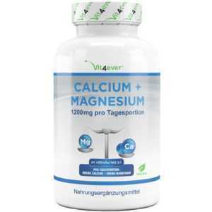 CALCIUM & MAGNESIUM = 360 Tabletten  Vegan Hochdosiert 1200 mg Portion Kalzium