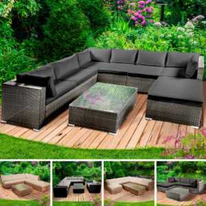 Gartenmöbel Poly Rattan Lounge Möbel Sitzgarnitur Gartengarnitur Sitzgruppe Sofa