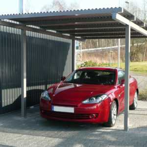 Carport AluWell aus Aluminium mit Alu - Wellplatten 76/18