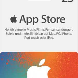 iTunes 25 Euro Prepaid Gutschein Guthaben Key €25 EUR Apple store Gift Code - DE