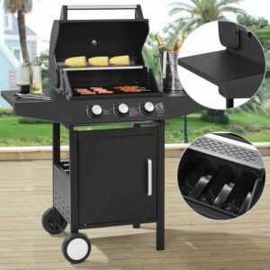 Gasgrill Grillwagen BBQ Grill Grillstation Griller Stahl 3 Brenner broilcue®