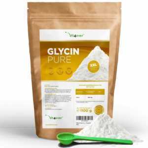 GLYCIN 1,1kg / 1100g - 100% Reines Pulver ohne Zusätze + Dosierlöffel Aminosäure