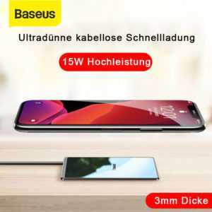 Baseus 15W Schnell Qi Induktive Ladestation Ultra Dünn Wireless Charger Ladegerä